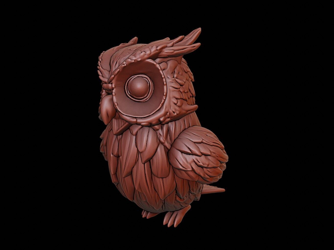 Owl Animal Bust 3D print model_1