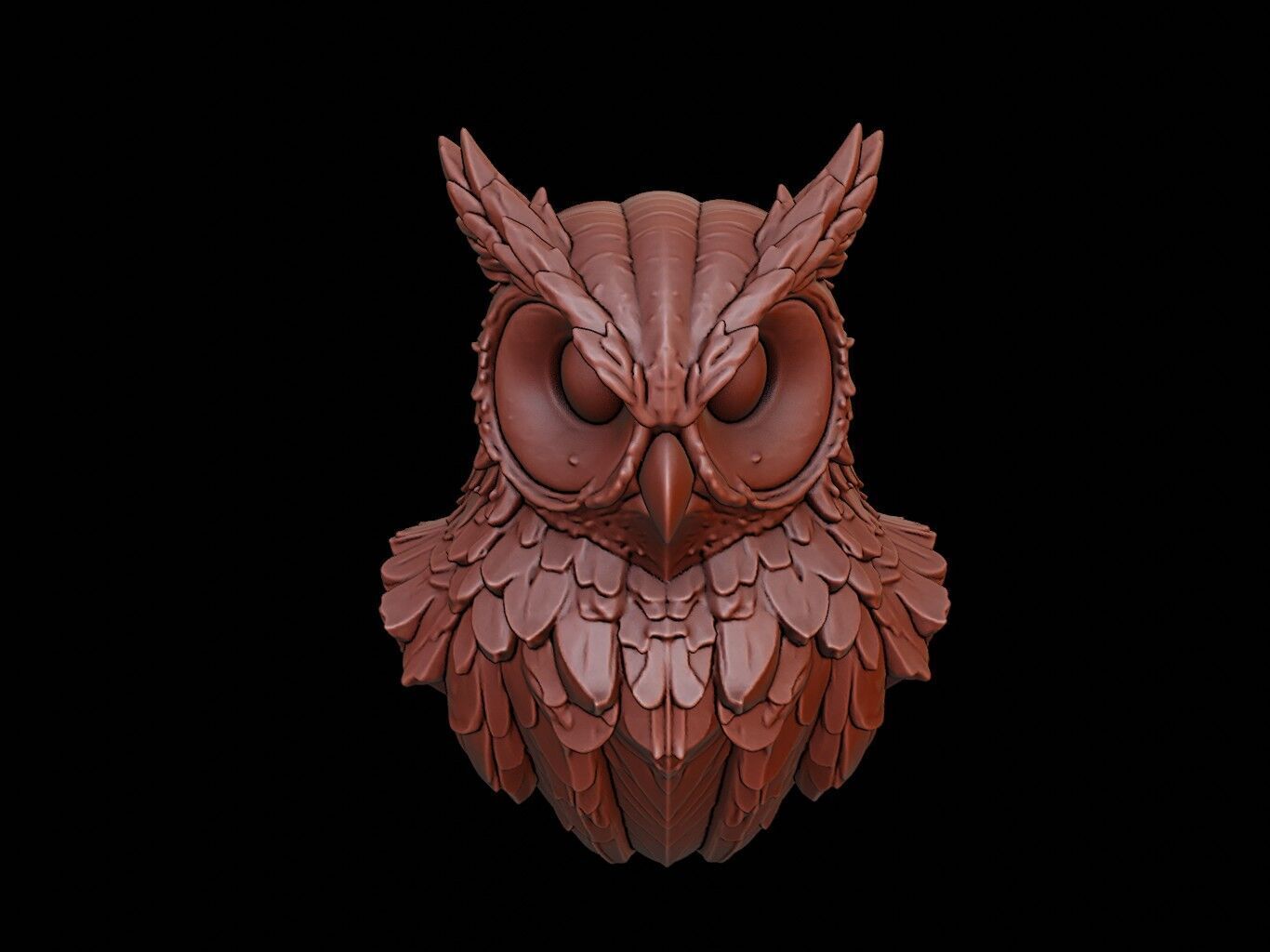 Owl Animal Bust 3D print model_2