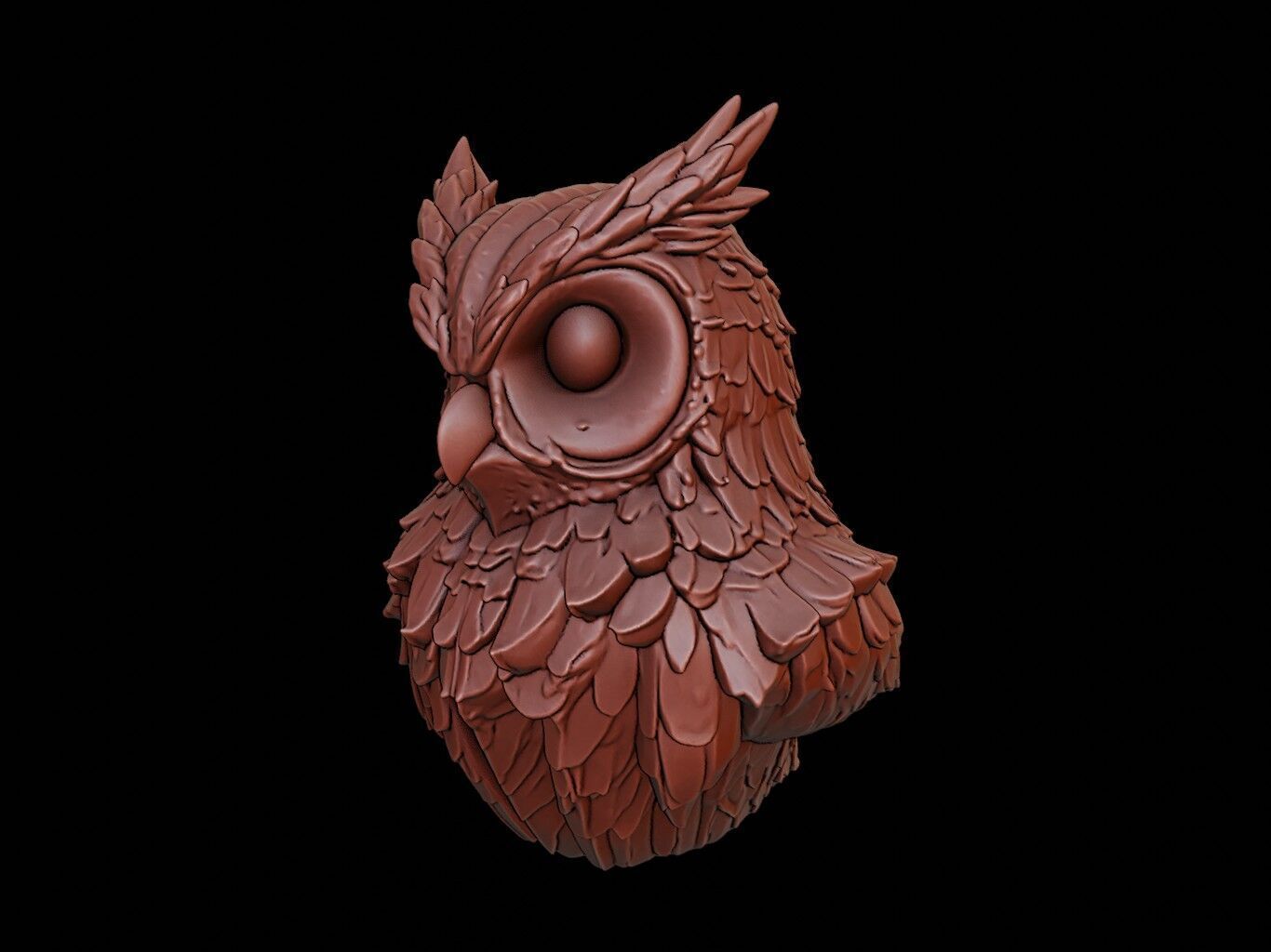 Owl Animal Bust 3D print model_1