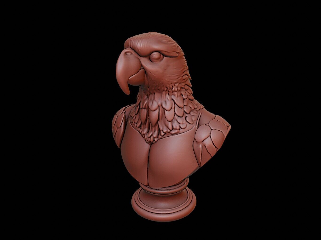 Parrot Animal Bust 3D print model_2