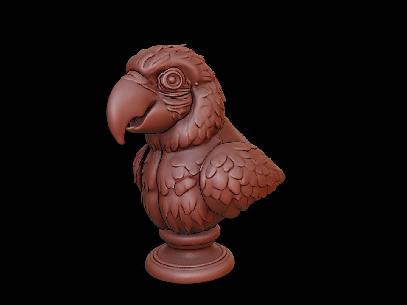 Parrot Animal Bust 3D print model_1