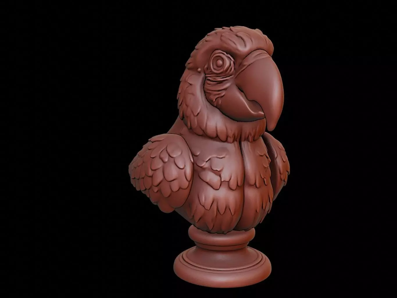 Parrot Animal Bust 3D print model_0