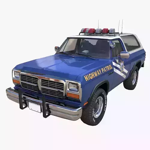 Dodge Ramcharger 1990 police  Low-poly 3D model