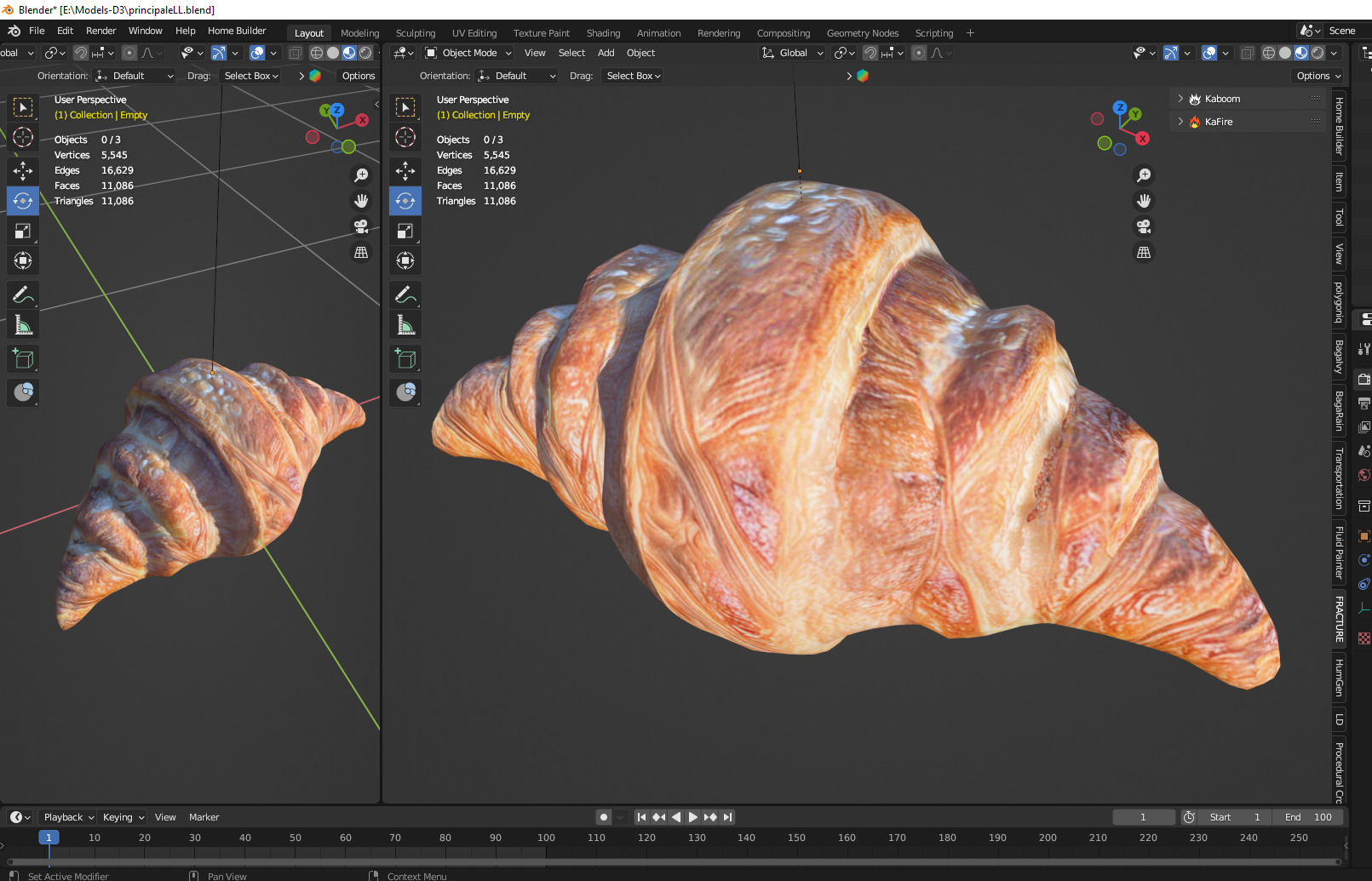 Croissant Low-poly 3D model_2