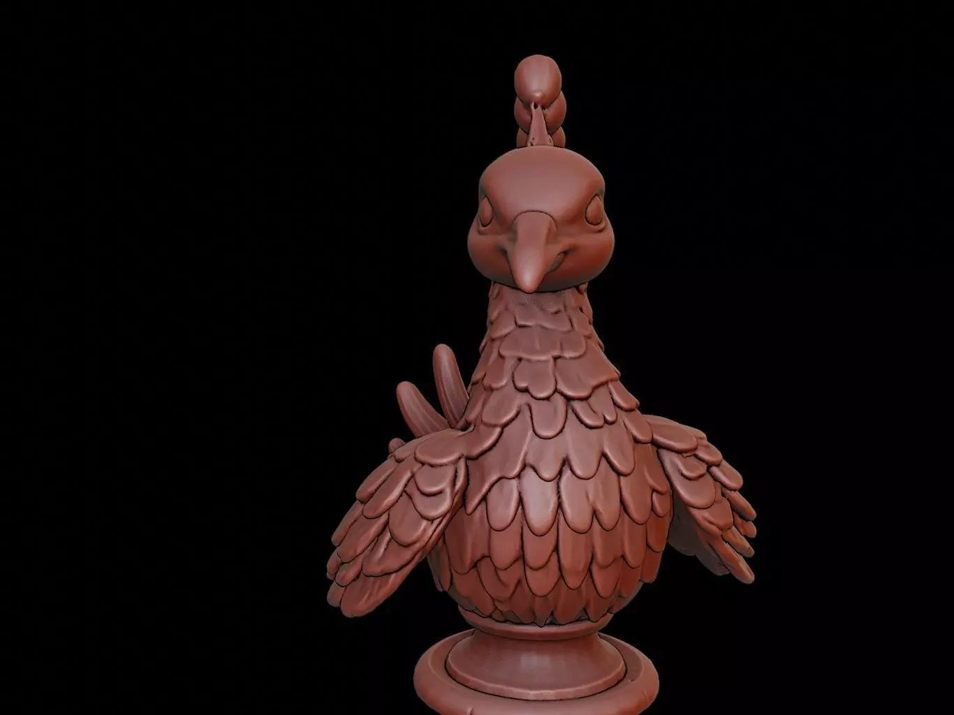 Peacock Animal Bust 3D print model_0