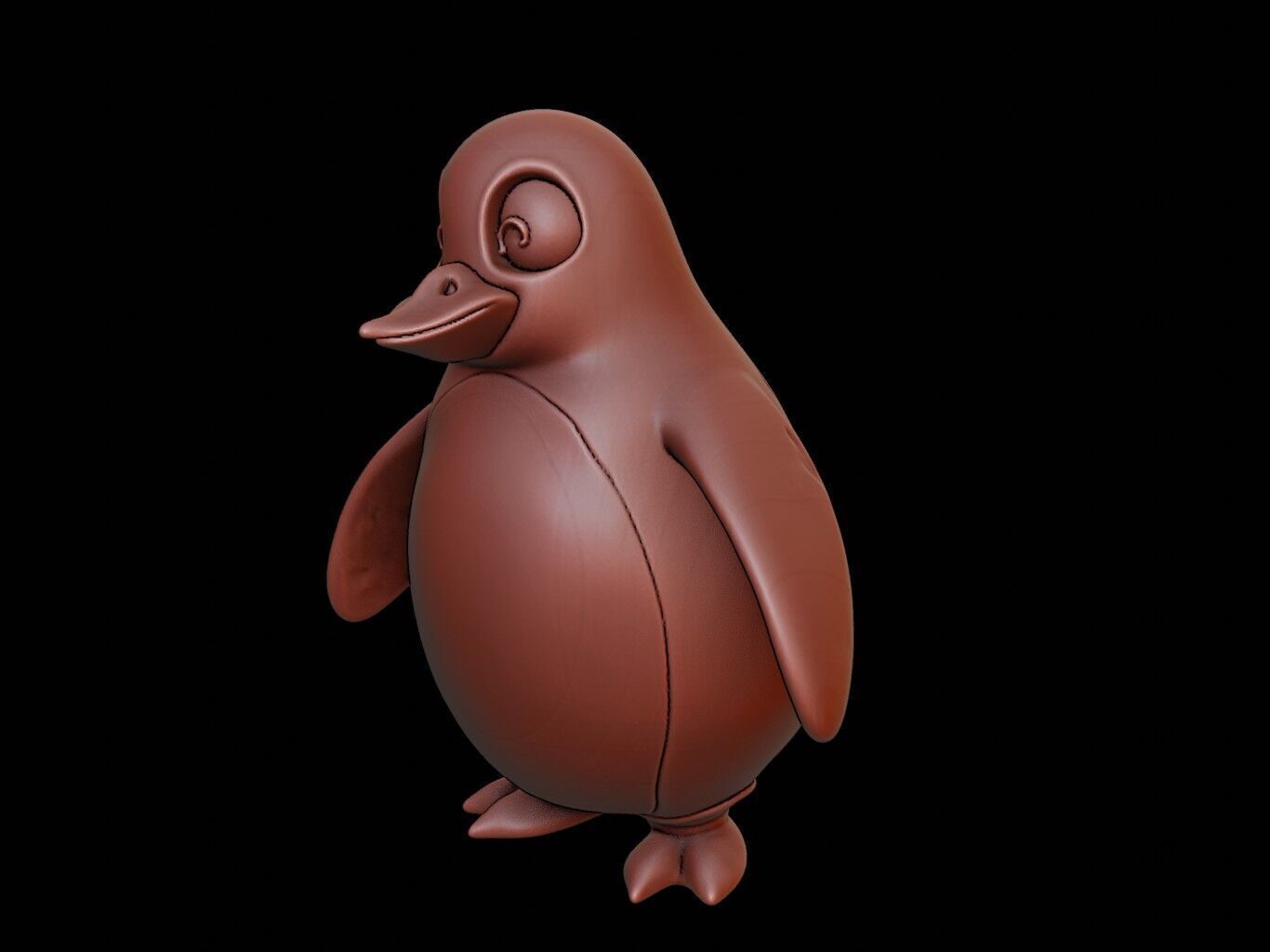 Penguin Animal Bust 3D print model_1