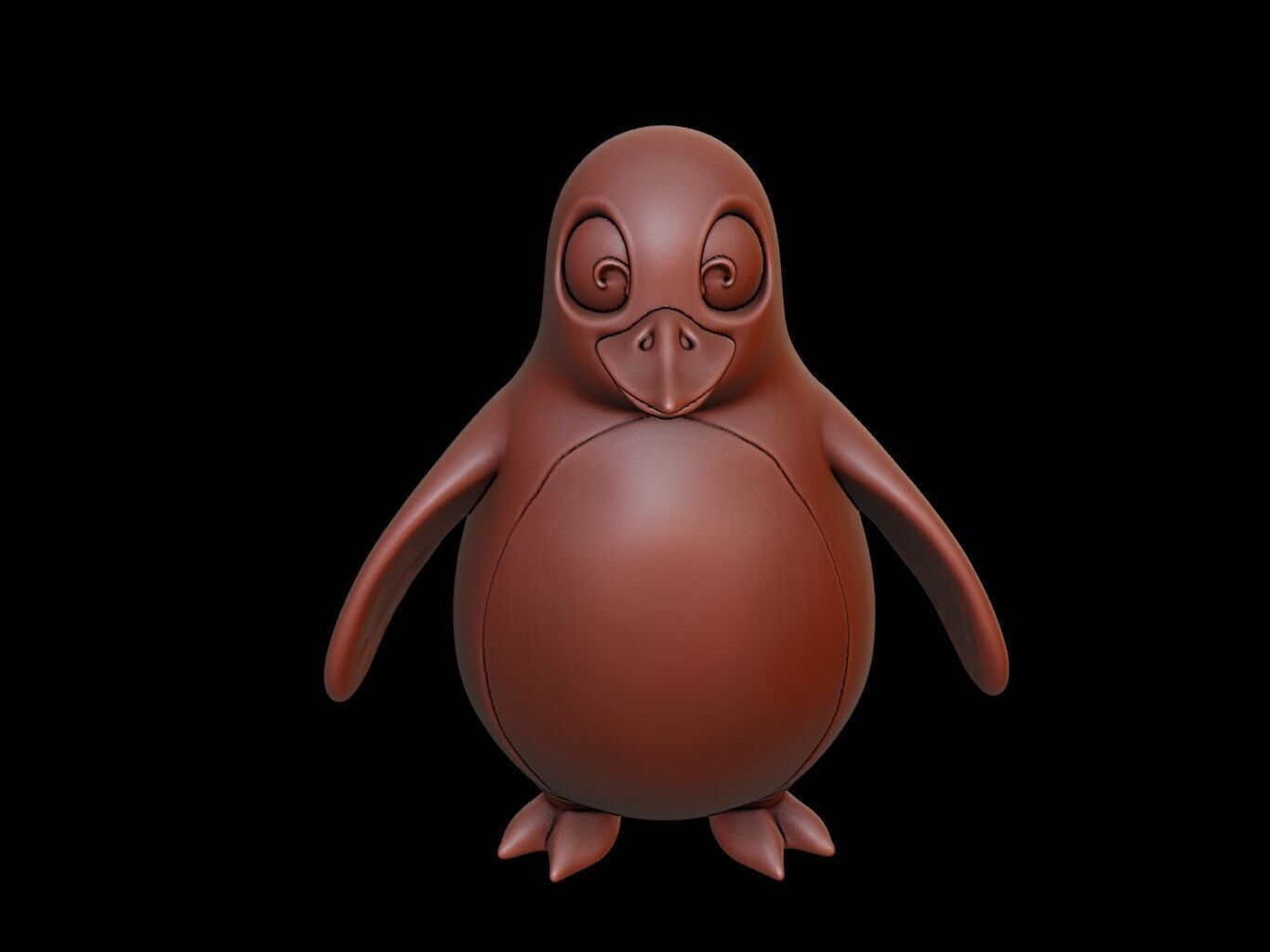 Penguin Animal Bust 3D print model_2