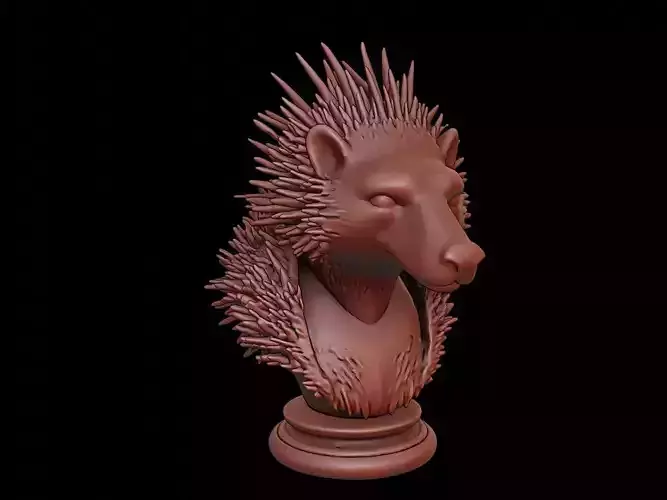 Porcupine Animal Bust