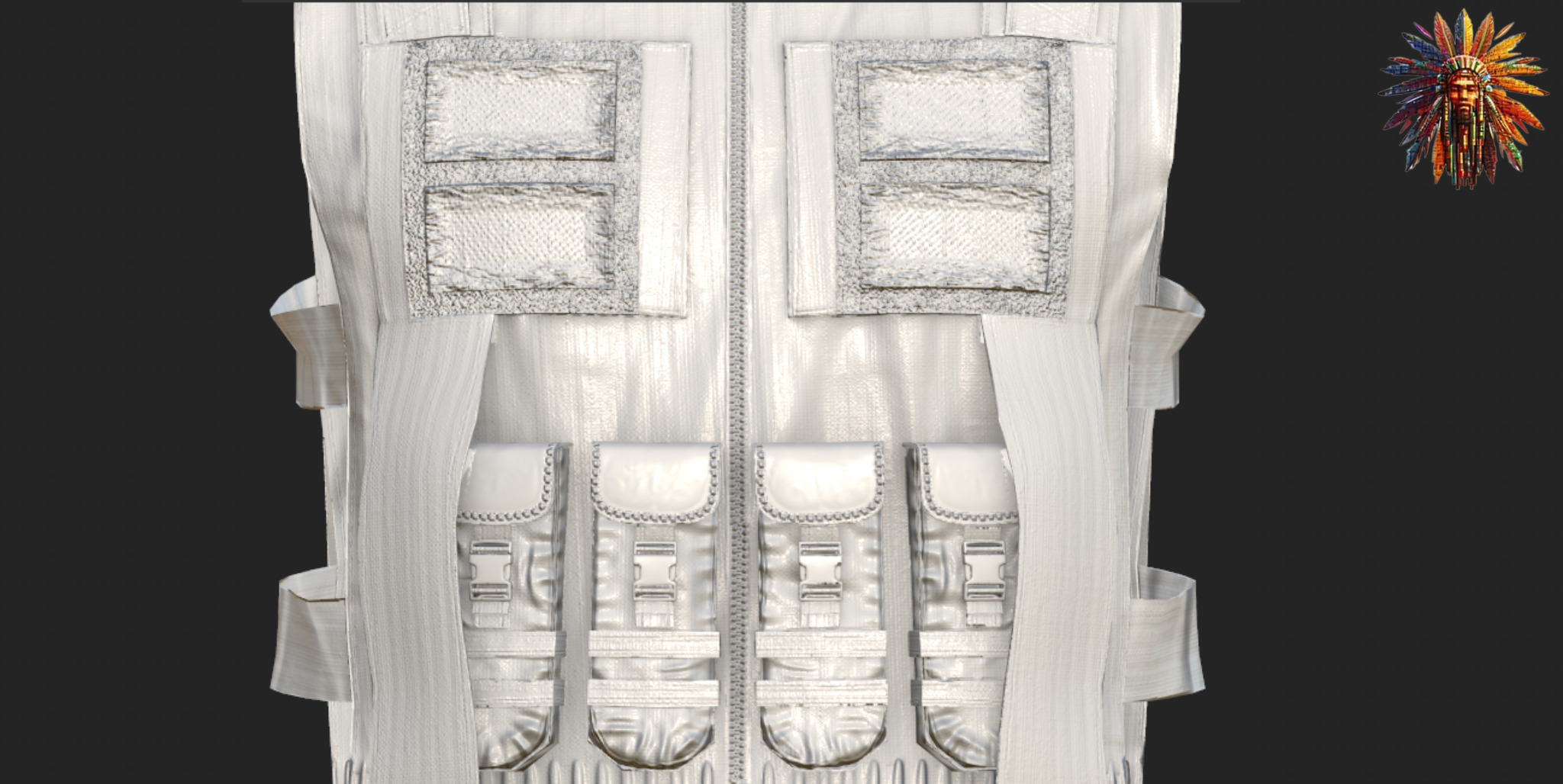 Military Tactical Vest Game Ready 3D Model Low-poly 3D model_17