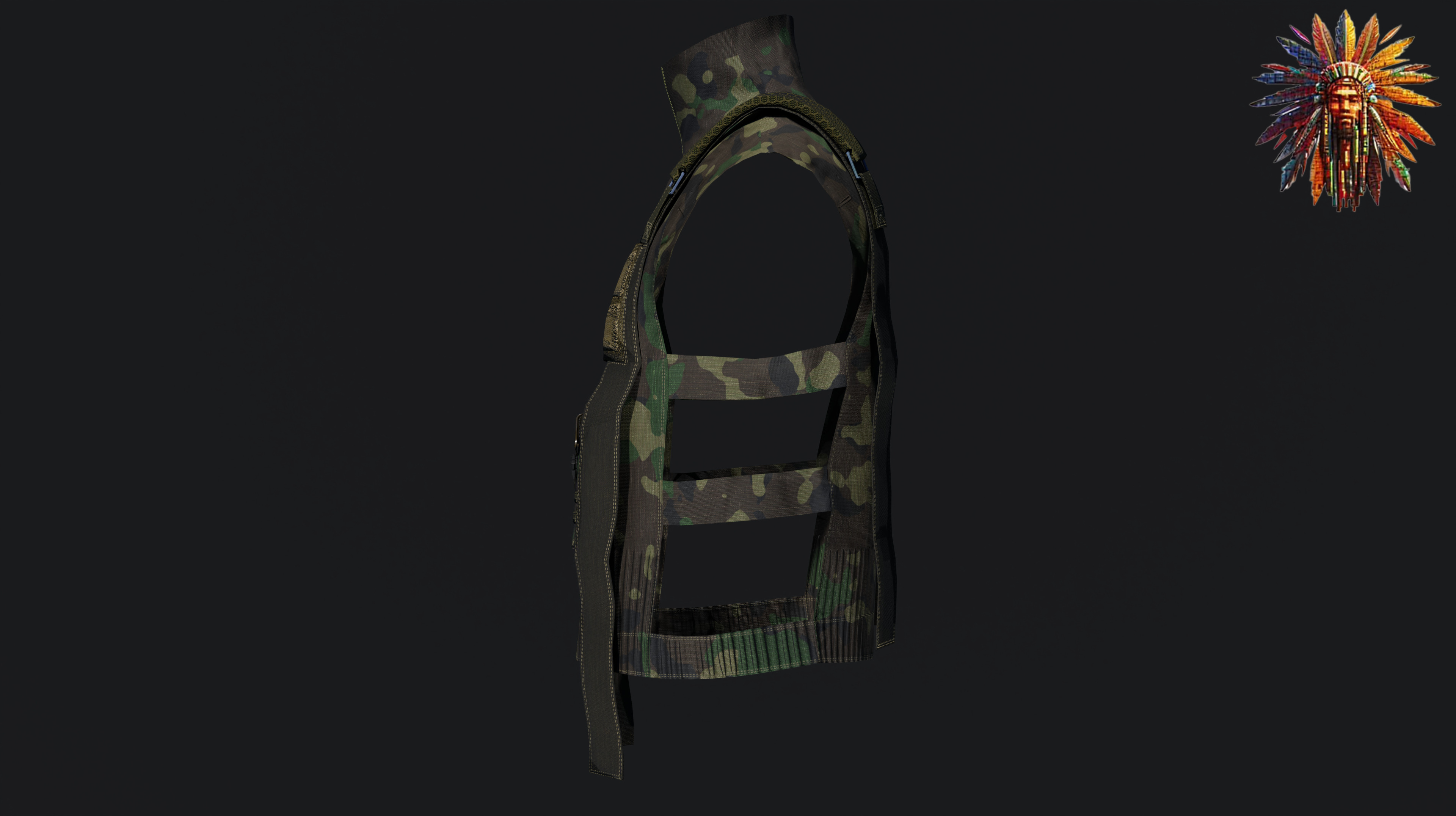 Military Tactical Vest Game Ready 3D Model Low-poly 3D model_18