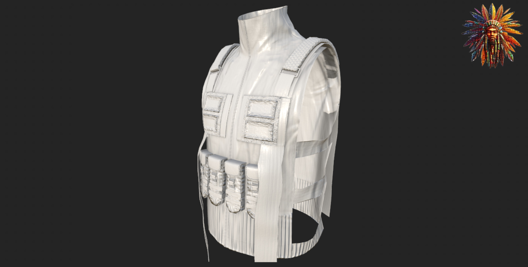Military Tactical Vest Game Ready 3D Model Low-poly 3D model_4