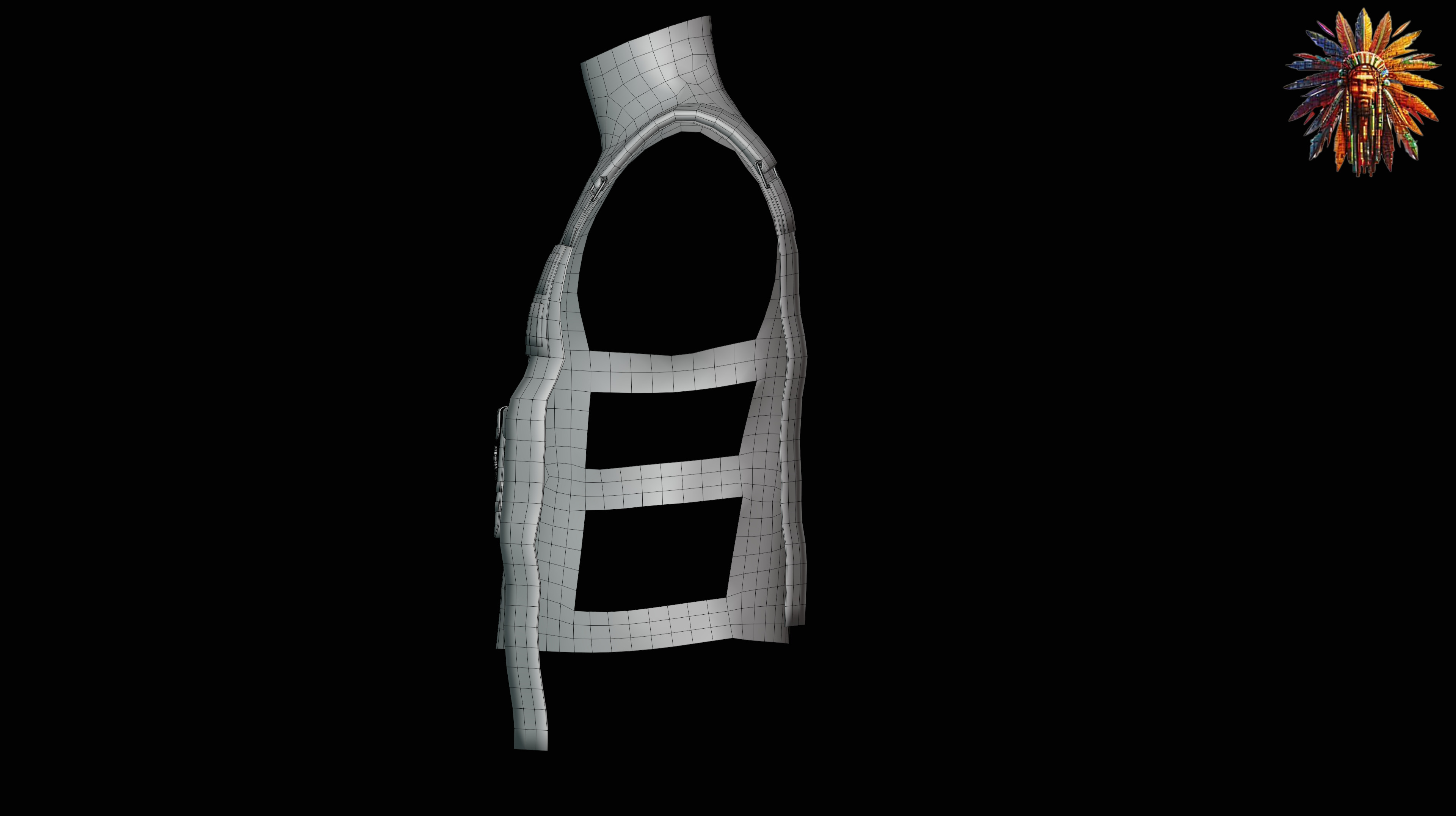 Military Tactical Vest Game Ready 3D Model Low-poly 3D model_10