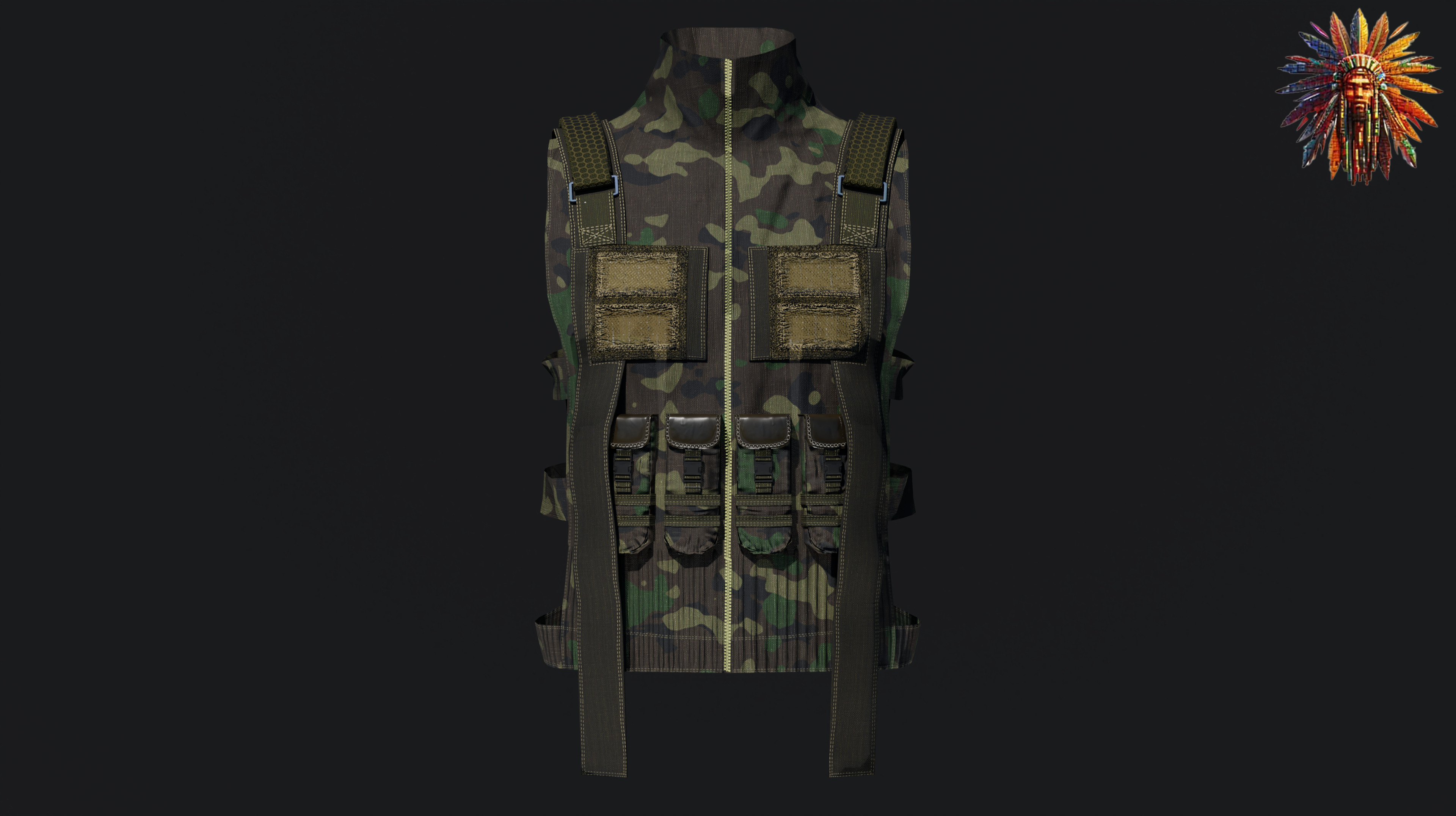 Military Tactical Vest Game Ready 3D Model Low-poly 3D model_19