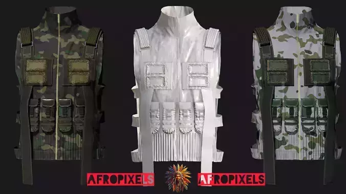 Military Tactical Vest Game Ready 3D Model