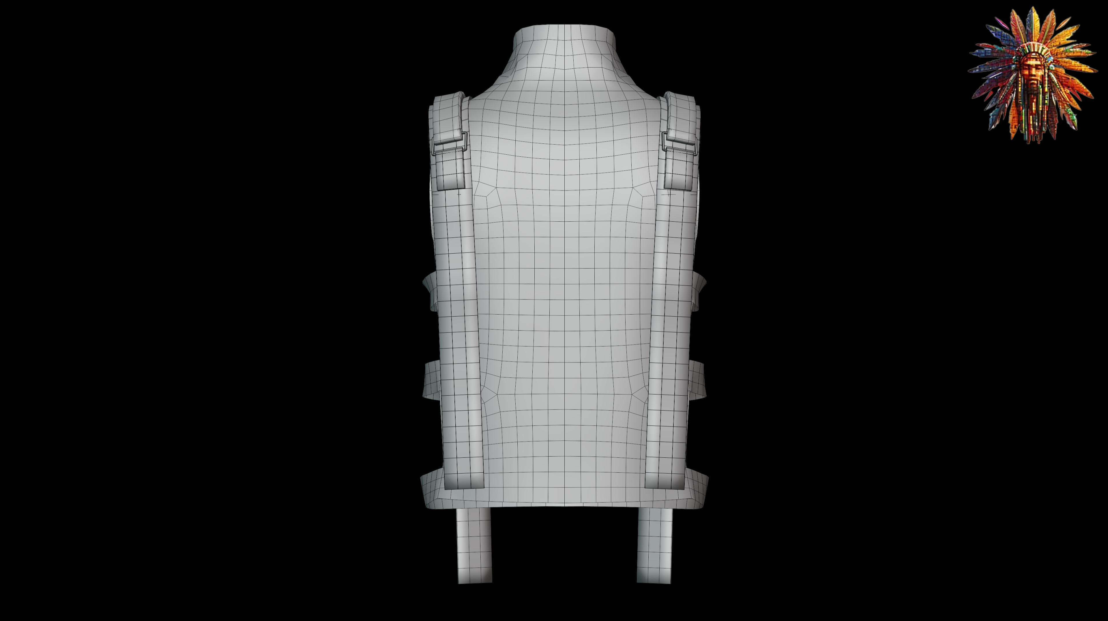 Military Tactical Vest Game Ready 3D Model Low-poly 3D model_11