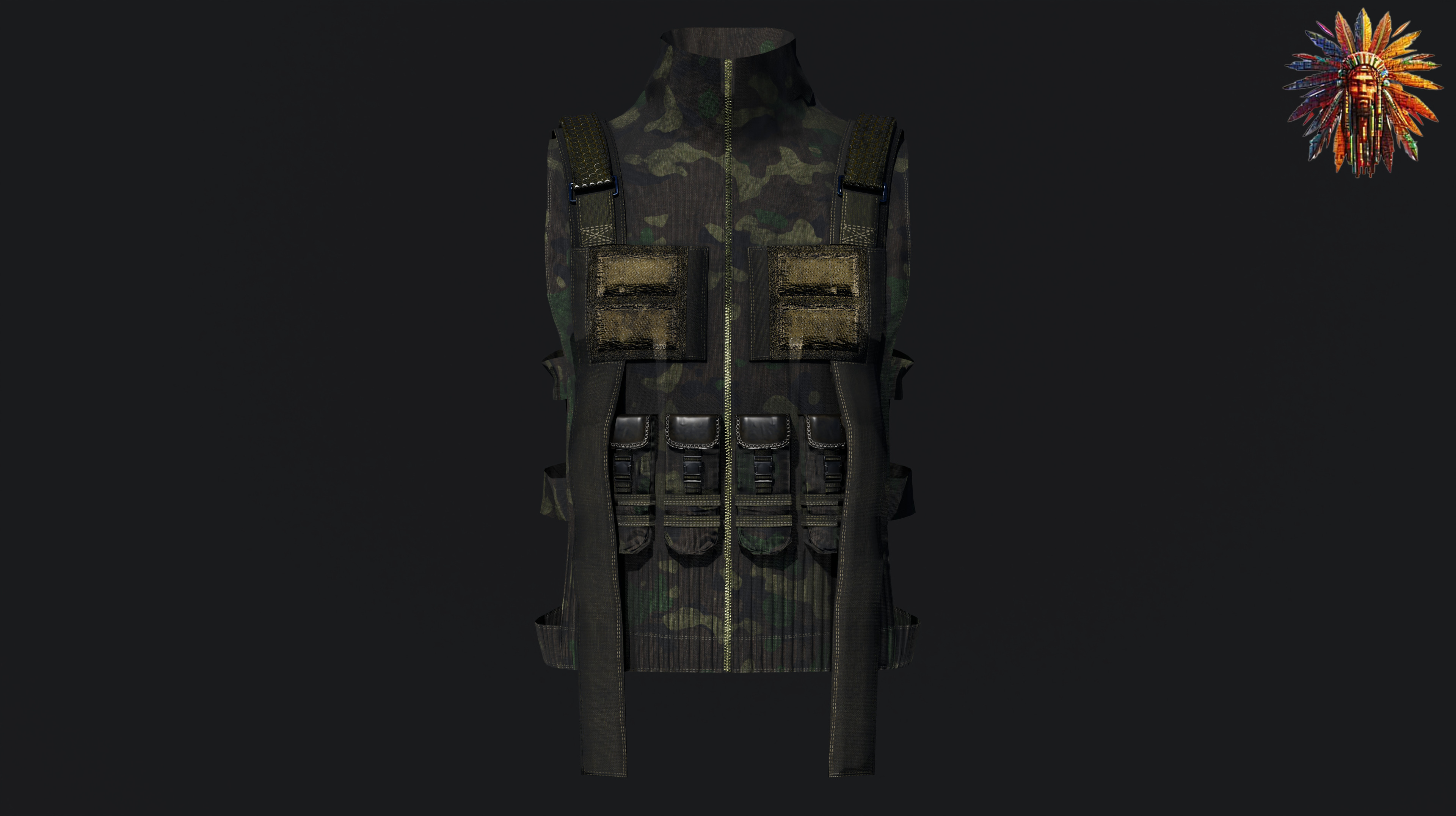 Military Tactical Vest Game Ready 3D Model Low-poly 3D model_23