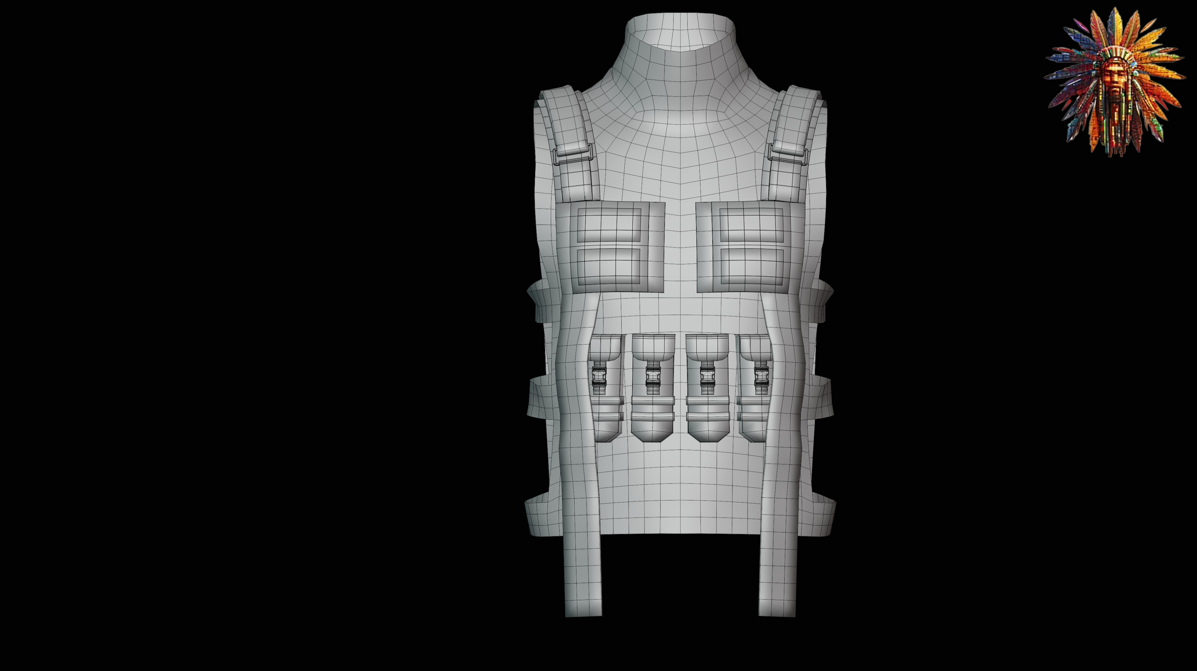Military Tactical Vest Game Ready 3D Model Low-poly 3D model_15