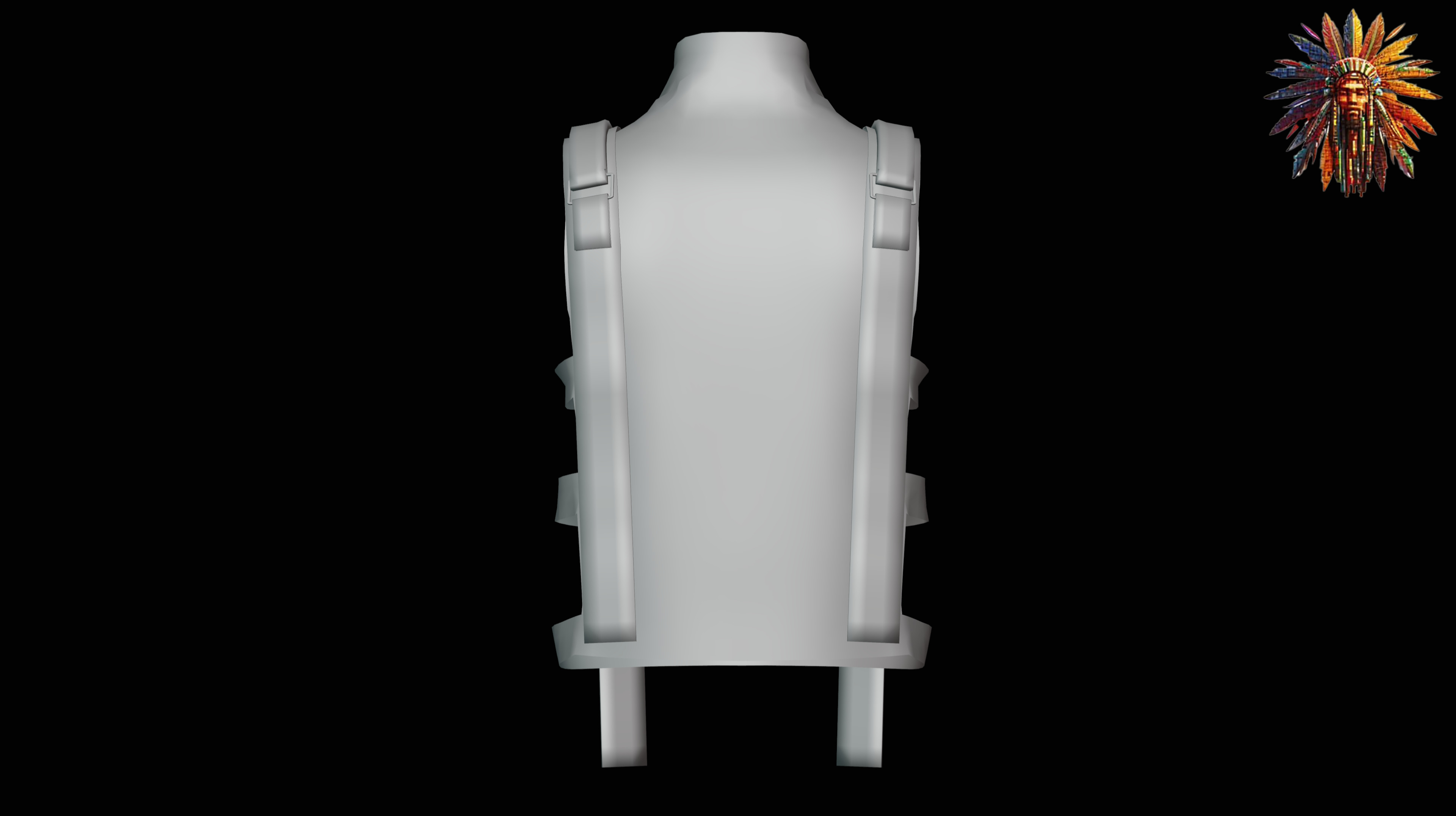 Military Tactical Vest Game Ready 3D Model Low-poly 3D model_6