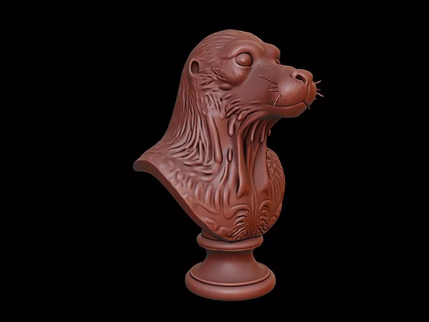 Seal Animal Bust 3D print model_0