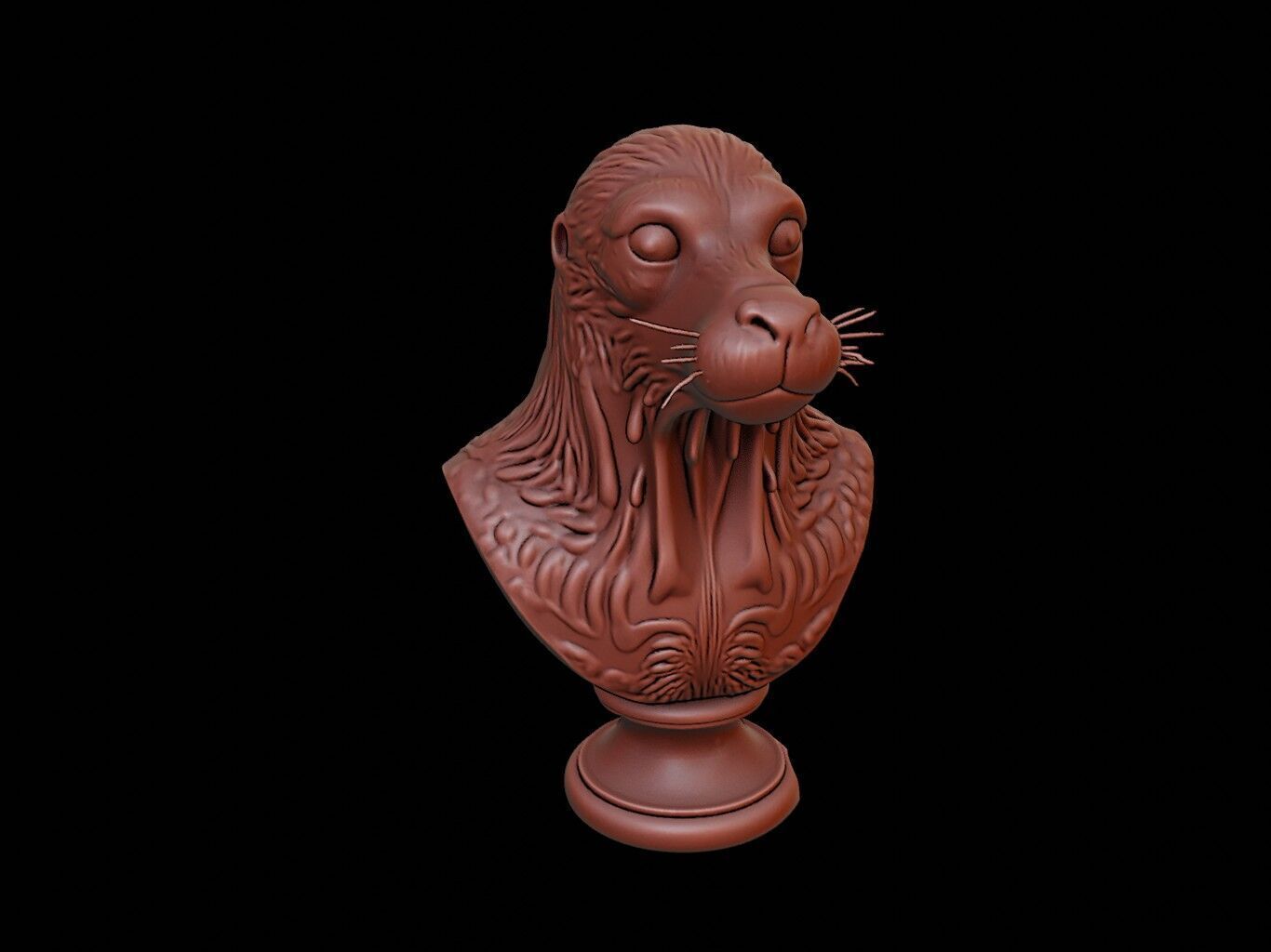 Seal Animal Bust 3D print model_2