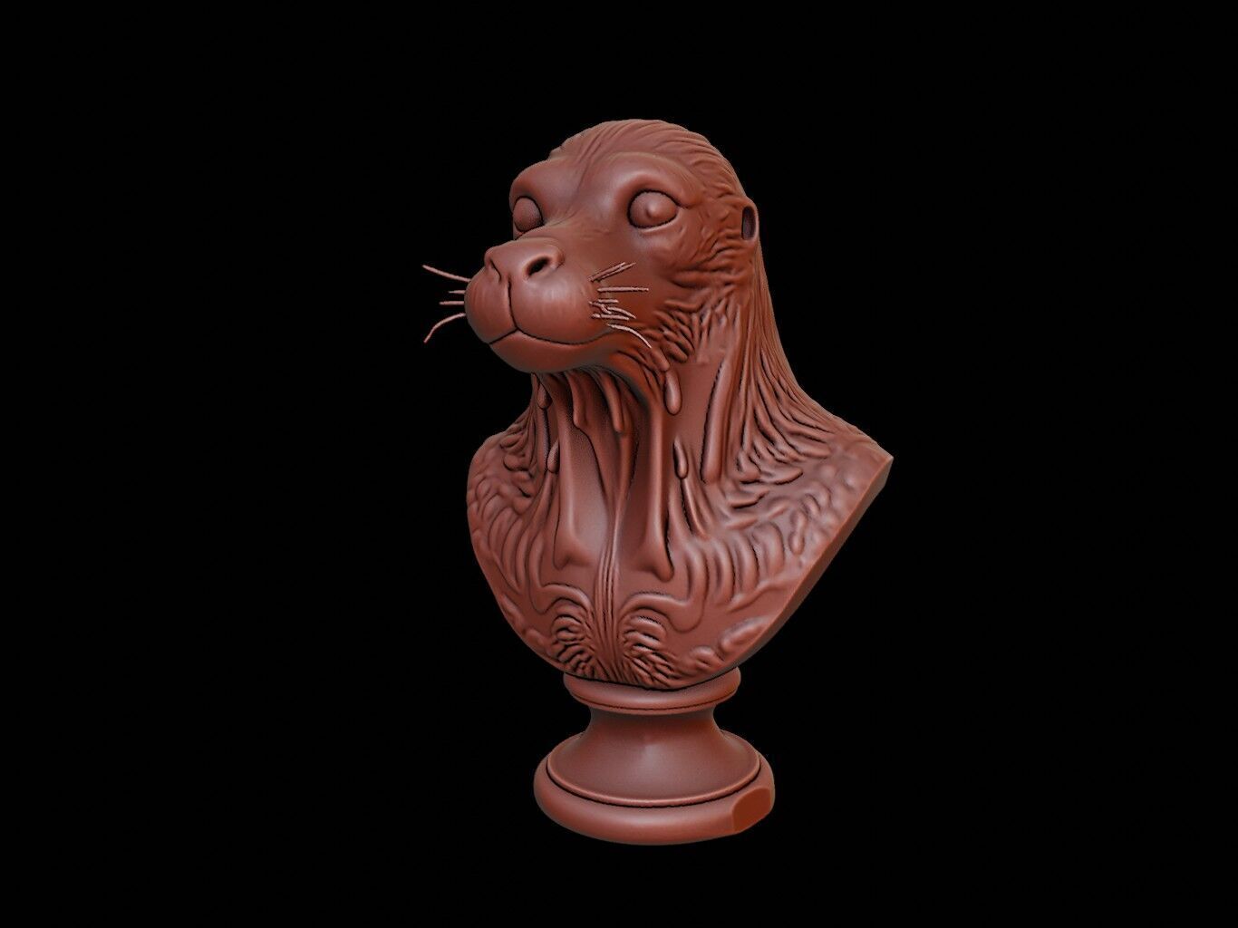 Seal Animal Bust 3D print model_1