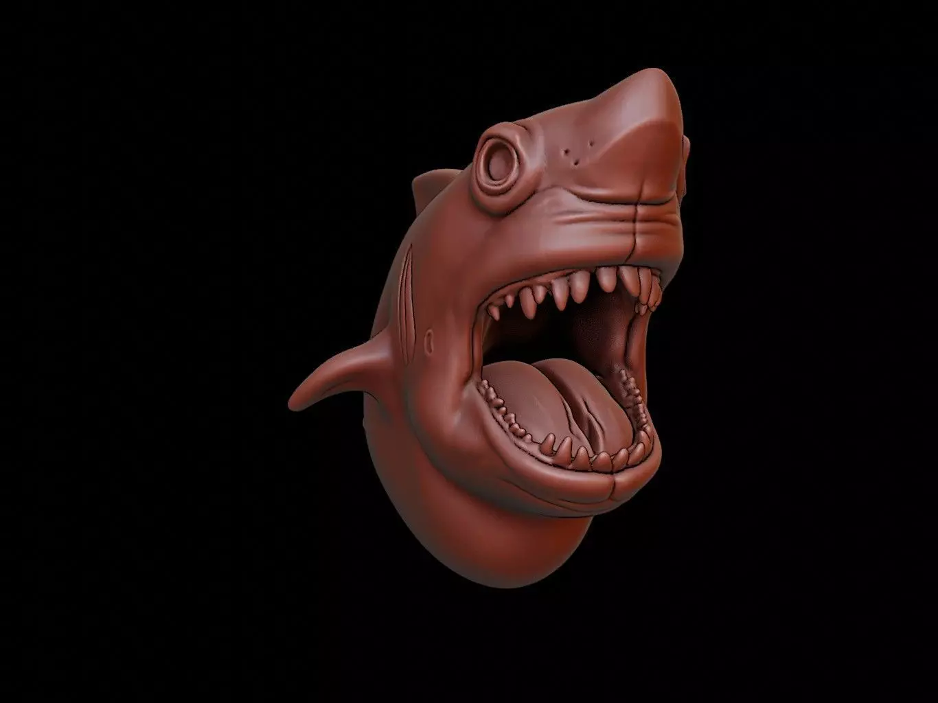 Shark Animal Bust 3D print model_0