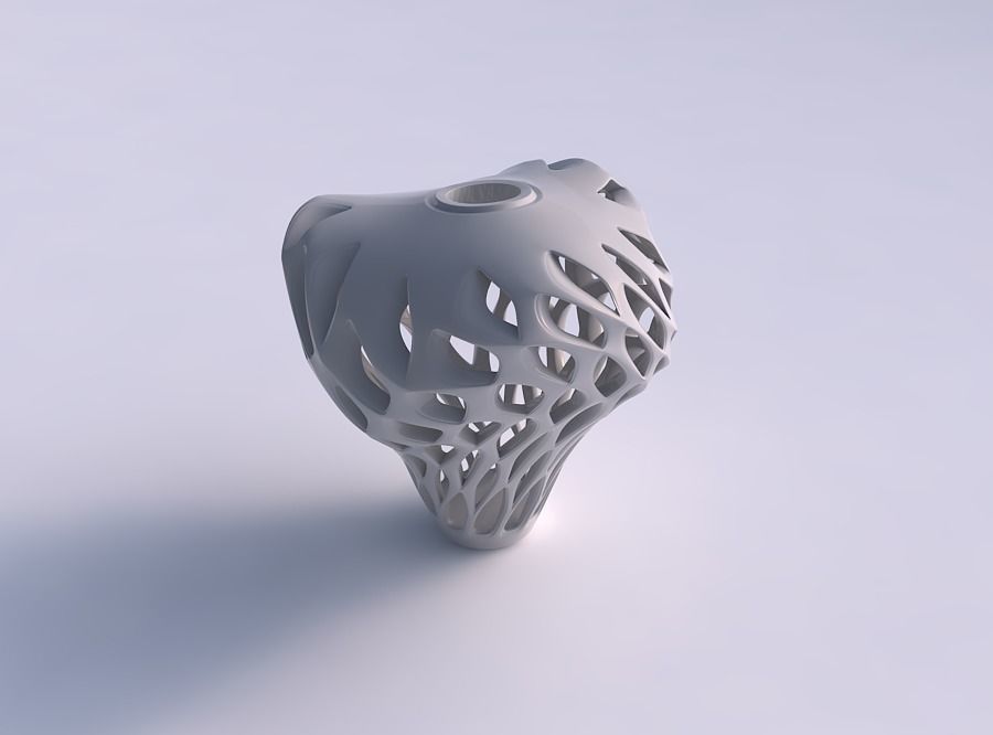Vase ftwisted flared squeezed bottom with smooth cuts and ext... 3D print model_0