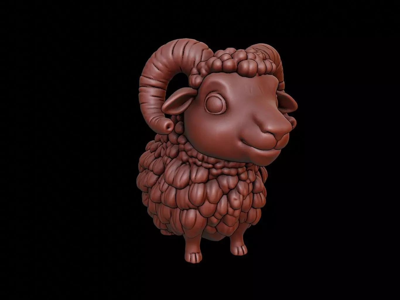 Sheep Animal Bust 3D print model_0