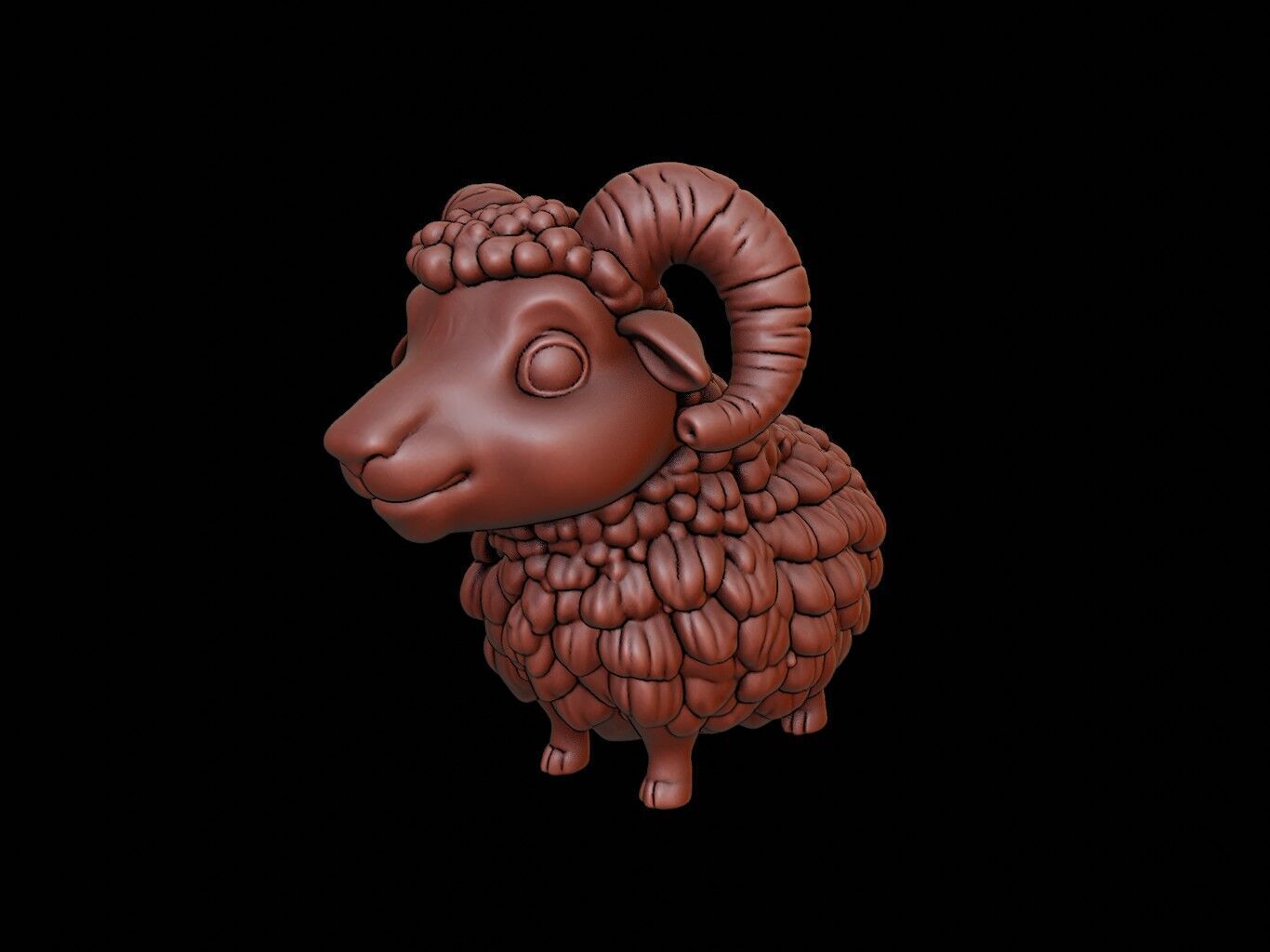 Sheep Animal Bust 3D print model_1
