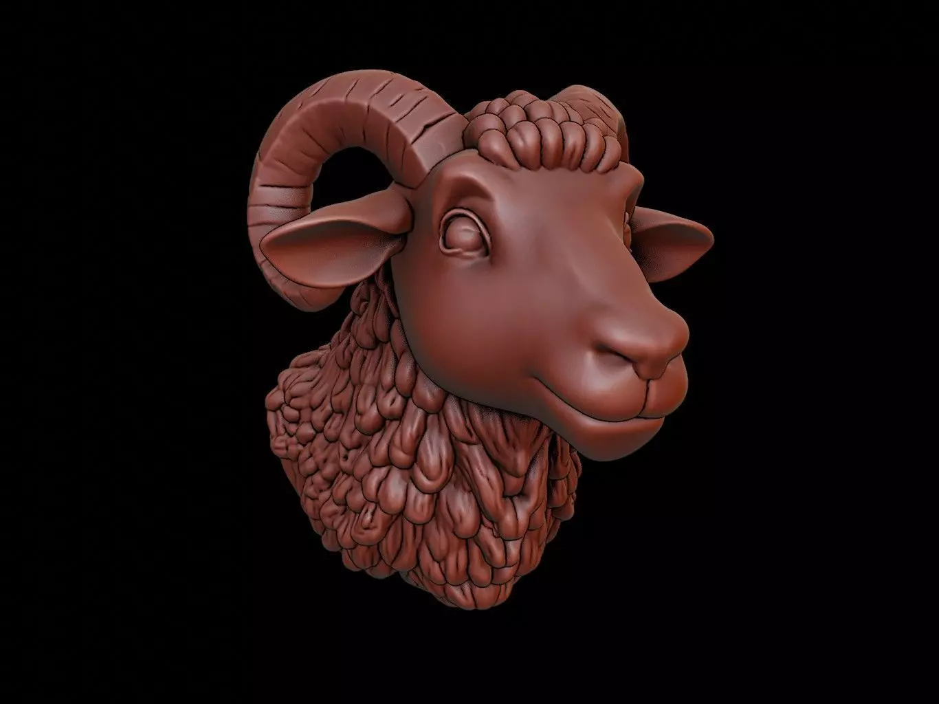 Sheep Animal Bust 3D print model_0