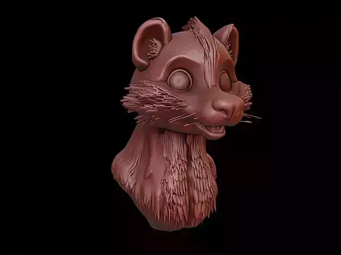 Skunk Animal Bust 3D print model