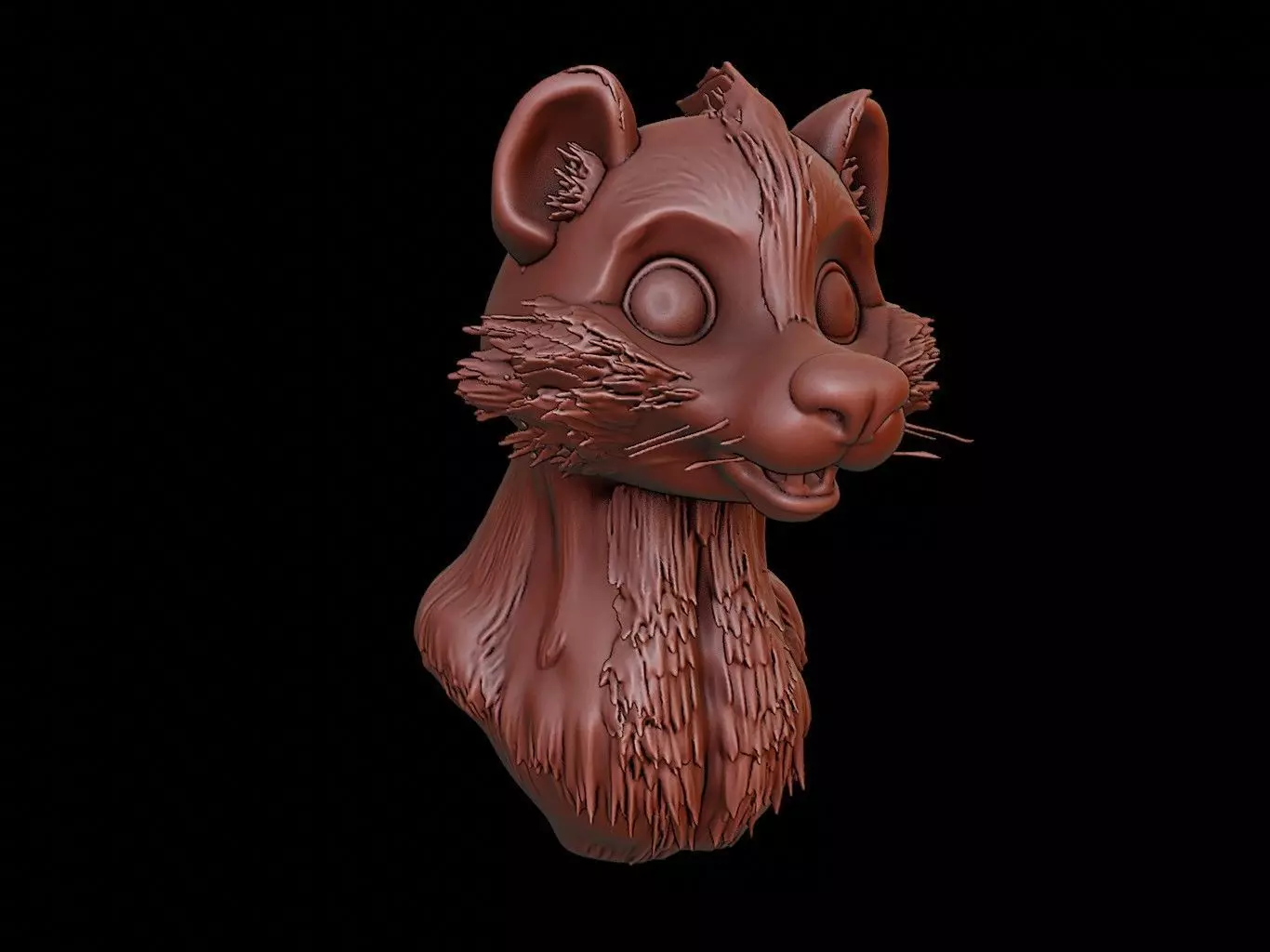 Skunk Animal Bust 3D print model_0