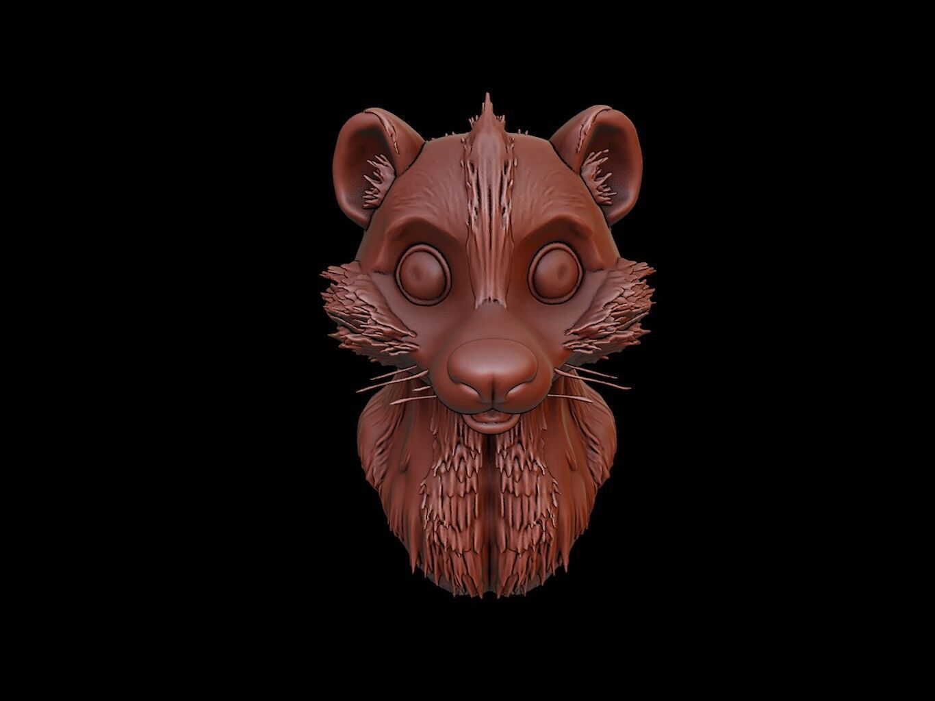 Skunk Animal Bust 3D print model_2
