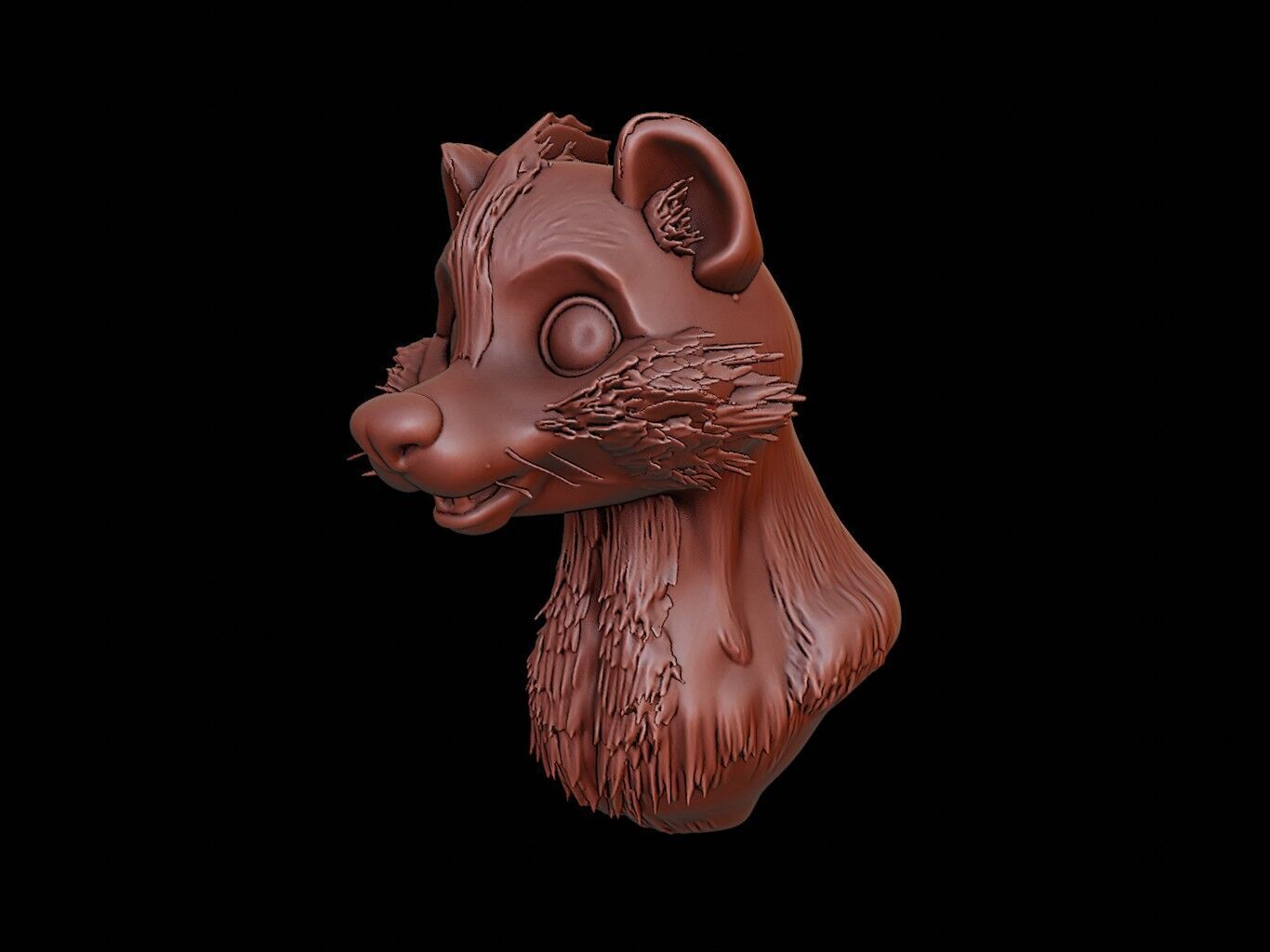 Skunk Animal Bust 3D print model_1