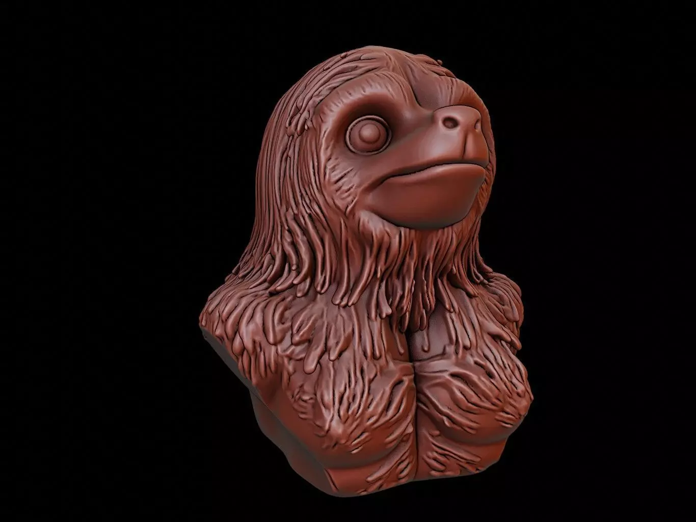 Sloth Animal Bust 3D print model_0