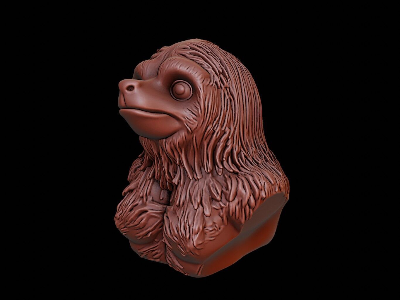 Sloth Animal Bust 3D print model_1
