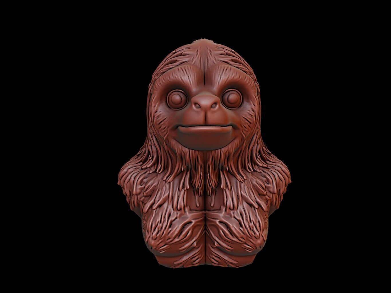 Sloth Animal Bust 3D print model_2