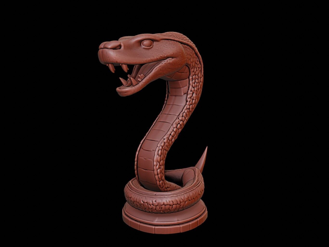 Snake Animal Bust 3D print model_1