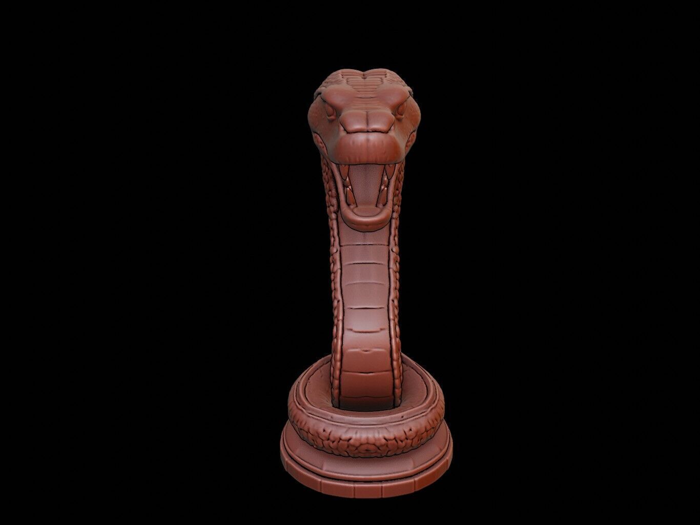 Snake Animal Bust 3D print model_2
