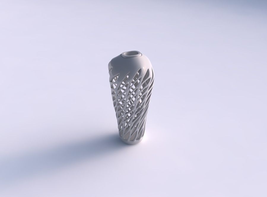Vase ftwisted flared squeezed bottom with smooth cuts and ext... 3D print model_0