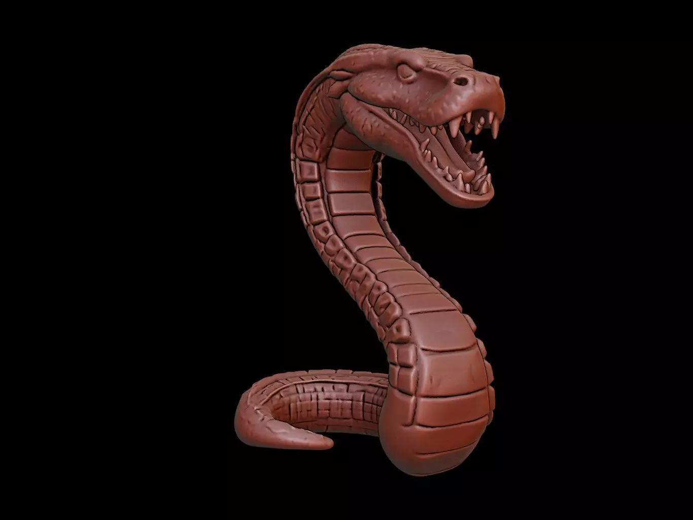 Snake Animal Bust 3D print model_0