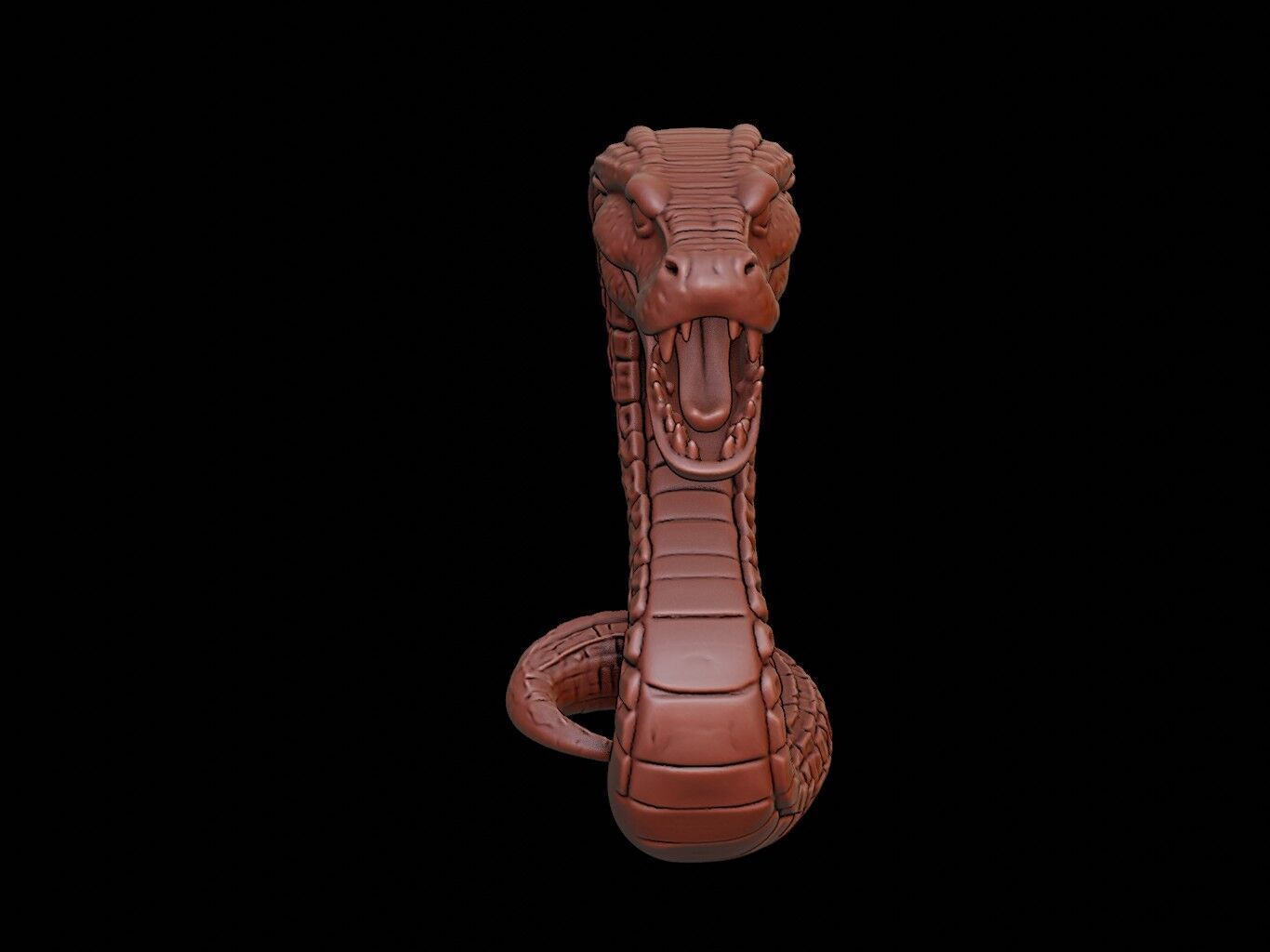 Snake Animal Bust 3D print model_2
