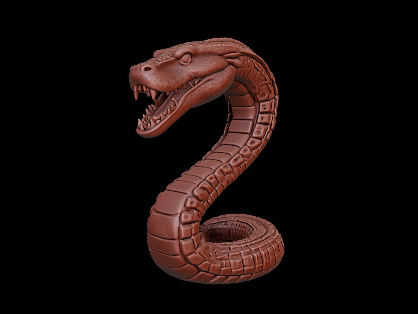 Snake Animal Bust 3D print model_1