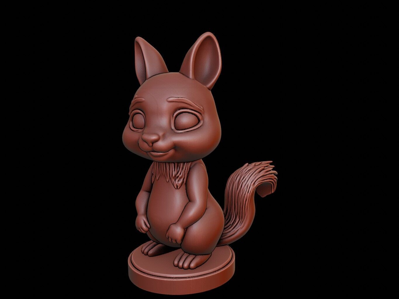 Squirrel Animal Bust 3D print model_1