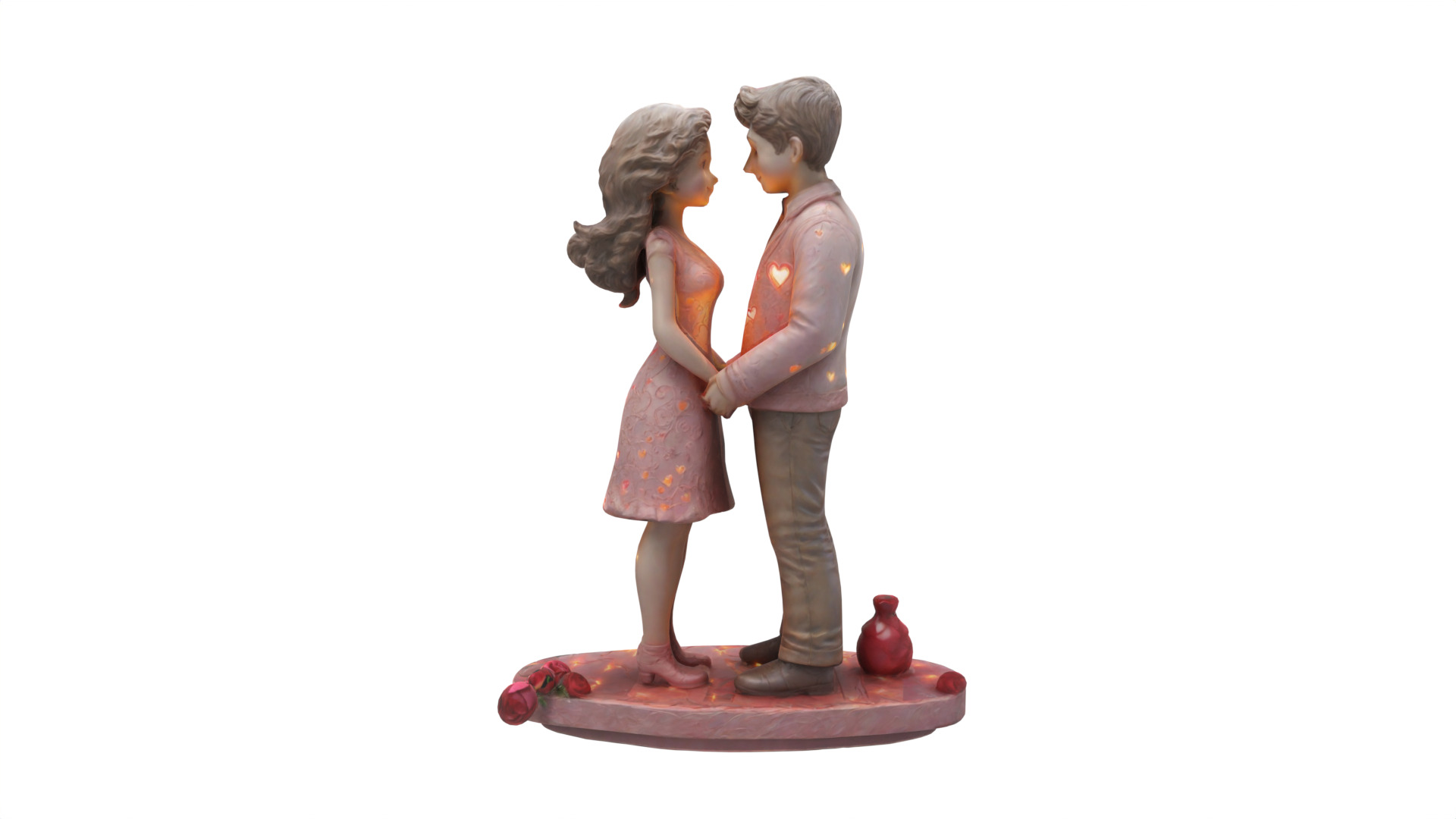 Romantic couple  gift Low-poly 3D model_3