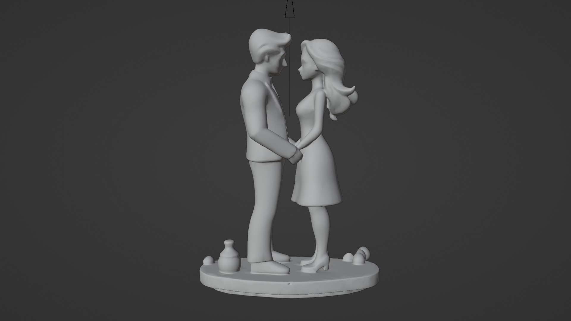 Romantic couple  gift Low-poly 3D model_4