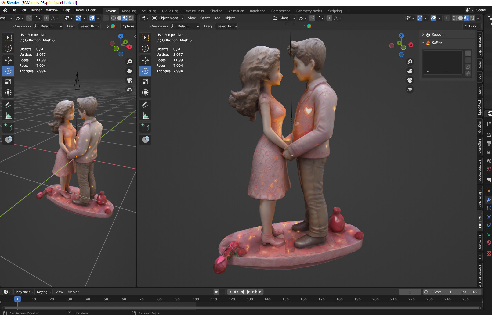 Romantic couple  gift Low-poly 3D model_2