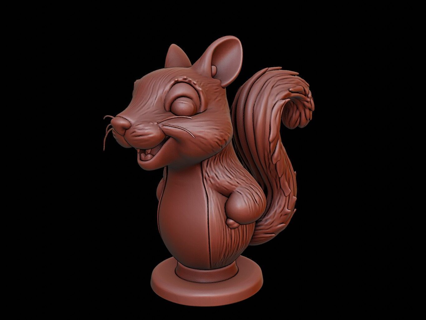 Squirrel Animal Bust 3D print model_1