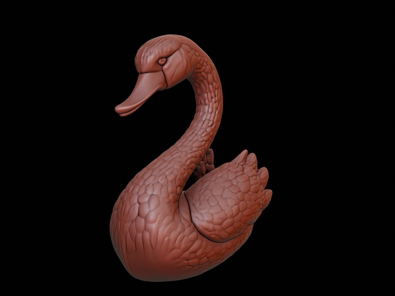 Swan Animal Bust 3D print model_1