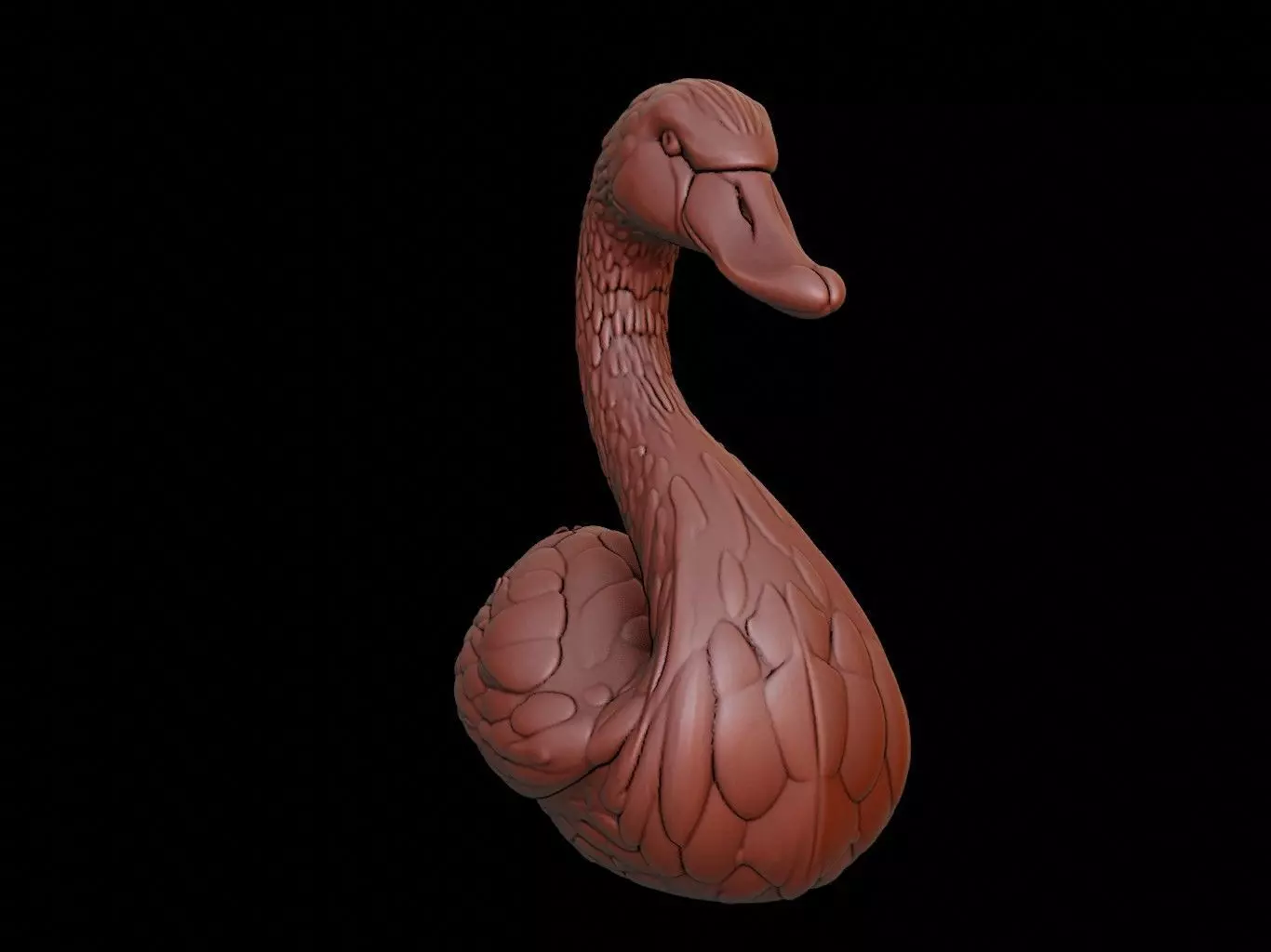 Swan Animal Bust 3D print model_0